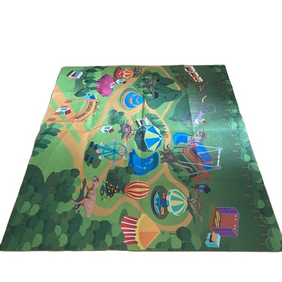 Other - Colorful Play Mat with Amusement Park Design Dinosaur Park Truck Driving Large